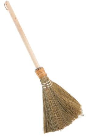 PRETYZOOM Escoba De Maíz Vietnamita Artesanal Desmontable, Mango Madera 64 Cm, Cerdas Suaves Naturales, Para Barrer Interiores y Exteriores, Limpieza Hogar, Patio y Garaje, Escoba Grande 0.25 Kg