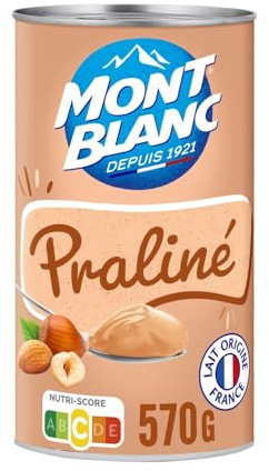 MONT BLANC – Crème Dessert Gourmande Praliné, Texture Onctueuse et Fondante (Boîte 570g) - Le lot de 4