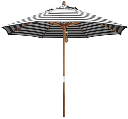 Ombrellone da esterno da 2,7 m, impermeabile, parasole da giardino, pieghevole, in legno, per balcone, terrazza e spiaggia