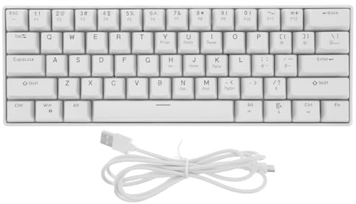 CLISPEED Clavier Mécanique Filaire 61 Touches Clavier RGB Compact pour Pc De Jeu Rvb avec Rétroéclairage Compatible Ordinateur Portable Touches Multifonctions
