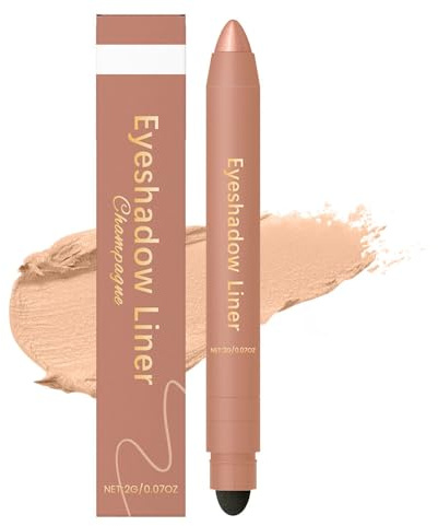 Eyeliner Wasserfest, 2025 Neu Matte Schnell Trocknender Eyeliner, Kajalstift Schwarz mit Schwamm Shadow Liner 2in 1 Eye liner Eyeshadow Wischfester Schwarzer Eye-liner Stift Gel (06#Champagne)