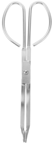 FONDOTIN Pinze per Caminetto in Acciaio Inox 28 CM, Attrezzi per Legna da Ardere da Interno ed Esterno, Strumenti per Braciere Manico lungo per Presa Sicura e Resistenza alle Alte