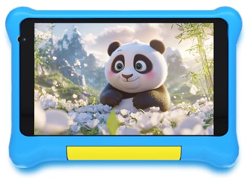 Vekoy - Tablet para niños (7 pulgadas, Android, 5 GB RAM, 32 GB, ROM, control parental, IPS, HD, Bluetooth, WiFi, Quad Core Dual Camera Children's Tablets PC con funda protectora (azul)
