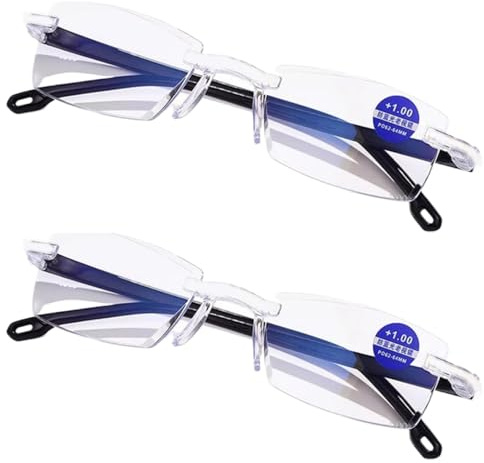 Occhiali con messa a fuoco automatica | Occhiali blu chiarezza 2 pezzi autoregolanti | Occhialis lettura con zoom automatico per donna e uomo | Occhialis Blue Blockers per schermi lettura e digitali
