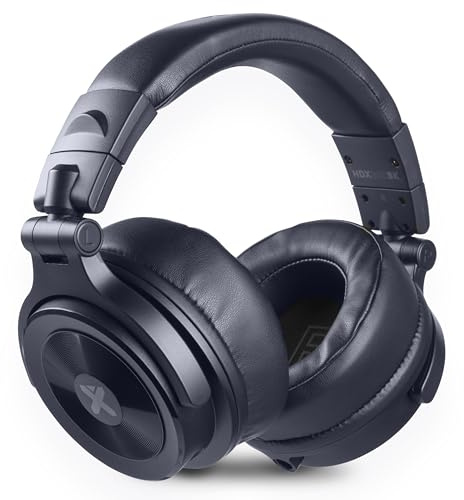 Vonyx HDX200BL Auriculares DJ 50 mm con Bolsa, Color Azul Oscuro