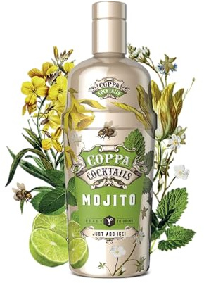 Coppa Cocktails Mojito 0,7L, 10% Vol. - Fertig gemixter Cocktail mit Rum, Minze und Limette, Ready to Serve - Kubanischer Klassiker im Glas