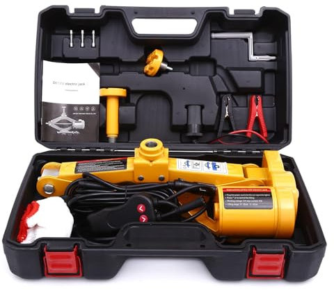 ROGTZ Electric Scissor Car Jack Kit, 3 Ton 12V Portable Auto Car Lift with 41.9 cm Range for SUV/Sedan, Floor Jack for Tire Change & Roadside Emergency