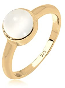 Elli Ring Damen Solitär mit Mondstein 925 Silber