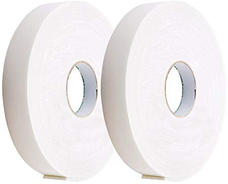 2pcs Ruban Mousse Double Face Ruban de Mousse Adhésif Imperméable 10m x 25 mm, Blanc