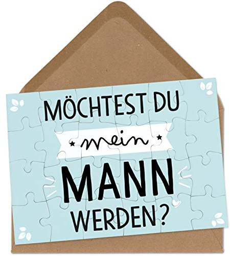 OWLBOOK Möchtest du mein Mann werden Puzzle mit Brief-Umschlag Geschenke Geschenkideen als Heiratsantrag zur Hochzeit & Verlobung