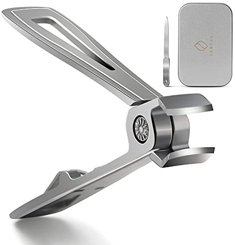 FERYES Nagelschneider Zehennagelknipser für dicke Nägel mit Metallnagelfeile – 15mm breite Backen Nagelknipser für harte Fingernägel – Edelstahl Nagelknipser Fingernagelknipser für Senioren…
