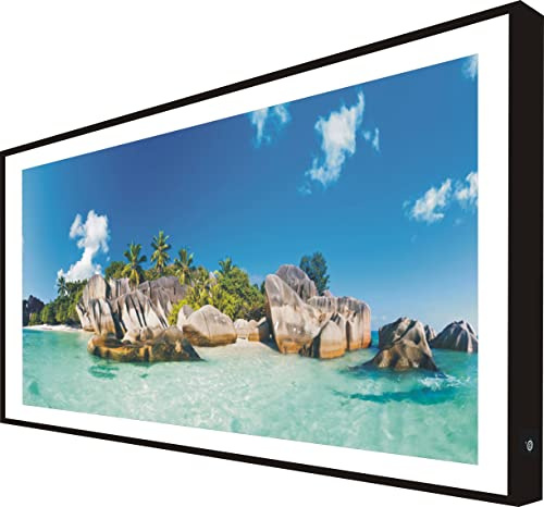 CCRETROILUMINADOS Bild mit Holzrahmen, schwarz lackiert, mit LED-Licht, paradisiaca Strand