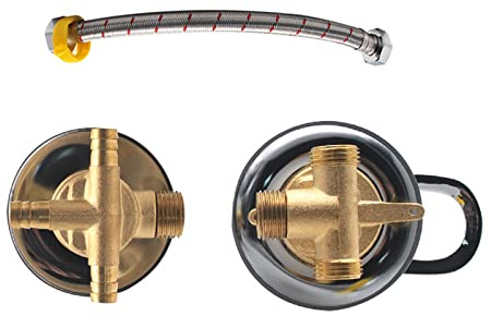 2/3/4/5 Voies Sortie 30cm Mitigeur Salle Douche en Laiton Intubation Séparée Tuyau pour Robinet Cabine Douche, Vanne Mélange D'eau Fendue G1/2, Cartouche Céramique, Double Poignée (3 Sortie)
