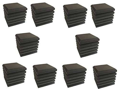 KVSERT 60 Stück Studio Akustik Schaumstoff Schallschutz Deckenfliesen Paneele Studio KTV Geräuschdämpfung Quadratischer Schaumstoff 25 x 25 x 5 cm