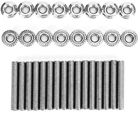 XTevu Auspuffkrümmer-Stehbolzen-Muttern-Set aus Edelstahl N811313-S431 – Hochfeste Hardware, kompatibel mit Ford 4,6- und 5,4-Liter-V8-Motoren