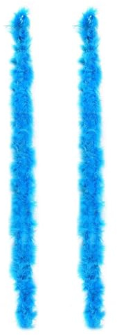 Ceboic Boa di Piume Colorate, 2M Sciarpa Soffice Accessorio per Costumi, Decorazione per Donna Ragazza Danza Nozze Carnevale Festa a Tema Halloween Natale (Blu Lago)
