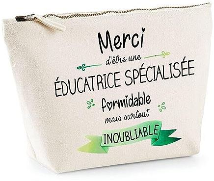Planetee Trousse Merci Éducatrice spécialisée inoubliable - Idée Cadeau Collègue Travail Retraite Sac Maquillage Toilette