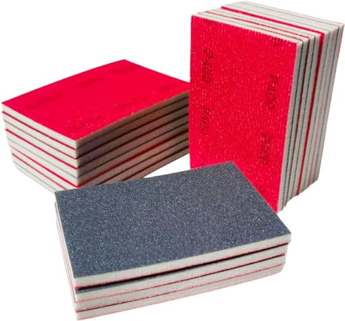 20 PCS 3 x 4 Inch 400 Grit Sanding Sponge, Hook-and-Loop Backing Sander Sponges Pads, Soft Foam Hand Sander Block Wet Dry Sandpaper for Model Drywall Metal Wood Furniture Polishing
