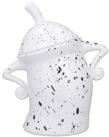 HWGING Biscottiera Attitude Biscottiera con Coperchio Simpatico ABS Ampio Contenitore per Alimenti per la Cucina di Natale (Bianco)