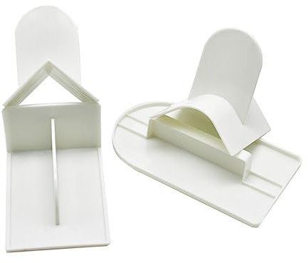 LIFKOME 4pcs Cake Set Fondant Smoother Baking Tools T-U-V Shaped Spatulas Corner Smoother for Top Edges Sides White Handle