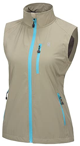Little Donkey Andy Women's Outdoor Stretchy Cooler Quick Dry Stand Up Vest Helles Khaki S