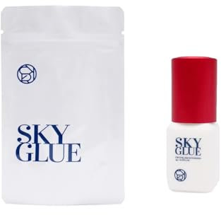 Pegamento de pestañas SKY GLUE 5 ml 5 g para extensiones de pestañas. Tiempo de secado: 1-2 segundos. 5 gramos. Fabricado en Corea. Pegamento para pestañas (tapa roja 5 g)