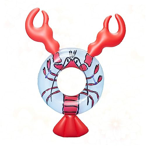 SAFIGLE Inflatable Lobster Swim Ring Creative Design for Women Men PVC Material Easy Inflation for Summer Pool 160x95x90cm