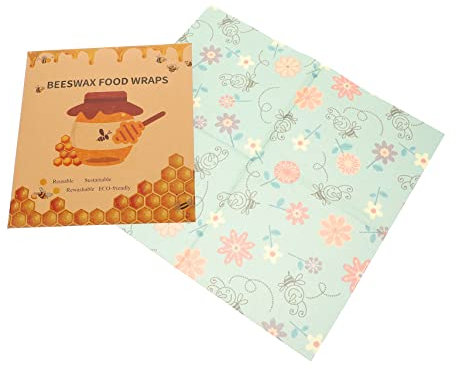 HAWILLOSCH Reusable Beeswax Wraps for Food Preservation, Organic Biodegradable Food Wrap Sheets, Multi-Size Set with Decorative Printing for Kitchen Fresh Keeping and Sustainable Storage