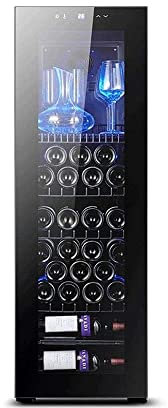 MOLVUS Réfrigérateur à vin 30 Bouteilles Cave à vin à Double Zone Refroidisseur à vin Autonome intégré avec contrôle de température en Acier Inoxydable et mémoire numérique/étagères en Bois (A)