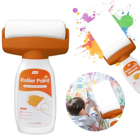 Wandreparatur RollbüRste 500g, Wandfarbe Ausbessern weiß mit wandreparaturpaste, Wand Reparatur Rollbürste, 2 in 1 Ausbesserungsfarbe Weiss, Wandreparaturroller Farbe für Kratzer,Flecken,Risse