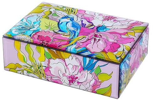 HXNH Versatile Jewelry Storage Box Stylish Glass Jewelry Container Strorage Box for Rings and Necklaces Collection