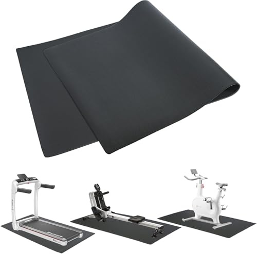 Treadmill Mat for Exercise Bike, 6mm Non-Slip Noise-Reducing, 150x80cm | Non-slip, 6mm Heavy Duty, Floor Protector for Fitness & Exercise Equipment, Noise Reduction