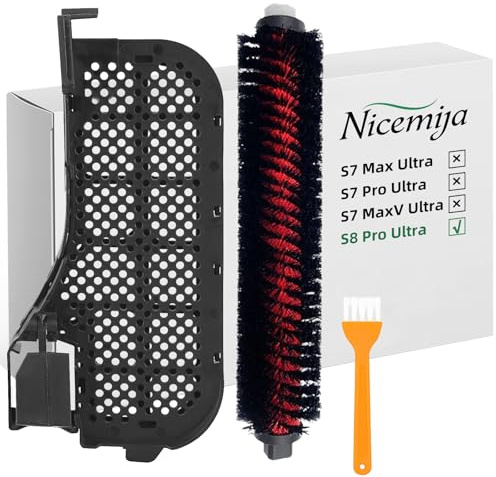 Nicemiya Filtro de agua y cepillo de limpieza, accesorio compatible con S8 Pro Ultra, piezas de repuesto para aspiradora robótica, filtro de depósito de limpieza para S8 Pro Ultra