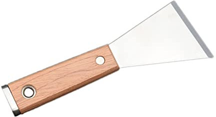 POPETPOP Coupe-mastic En Acier Inoxydable Poli│lame Biseautée Renforcée│poignée Bois Massif│outil De Grattage Pour Décoration Intérieure│nettoyage Murs Et Surfaces│ Professionnelle