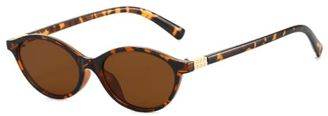 LJCZKA Occhiali da Sole Ovali Retrò per Donna, Occhiali da Sole Ovali Occhio di Gatto Y2K Piccoli Vintage Anni 90 Moda Protezione UV400