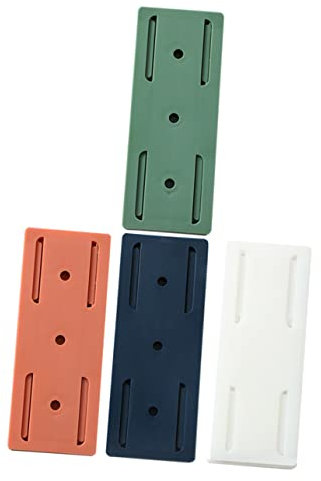 VILLCASE 4 Piezas Soporte Autoadhesivo para Regletas de Enchufes Organizador de Pared sin Perforación Colores para Hogar y Oficina