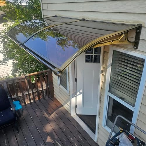 Grande bâche transparente marron 120 x 160 cm pour extérieur, protection contre la pluie et la neige, idéale pour garage, terrasse, balcon, fenêtre, porte invisible