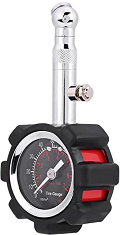 Yctze Mini Tester per Misuratore per Manometro per Pneumatici a Forma di Ruota 0-100psi con Giacca in Gomma Anti-Slitta