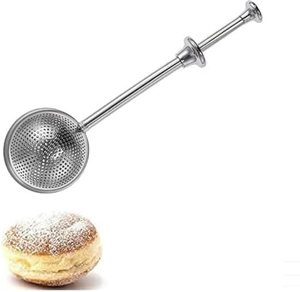 304 Silver Stainless Steel Flour Powder Filter Spoon, Shaker Duster Sifter Baker Dusting Wand For Sugar Flour Spices, Flour Sugar Powder Spoon Kitchen Tools Baking Sifters Baking Tools and Accessories