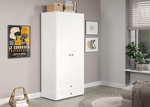 Garderobenschrank Basics Weiß · B 81 x H 176 cm