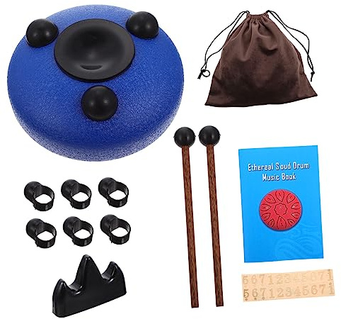 SOLUSTRE Zungentrommel für Erwachsene und Kinder Musikinstrument aus Kohlenstoffstahl 11 Töne 6 Zoll Blau Kreatives Design zur Stressreduktion und Musikalischen Erleuchtung