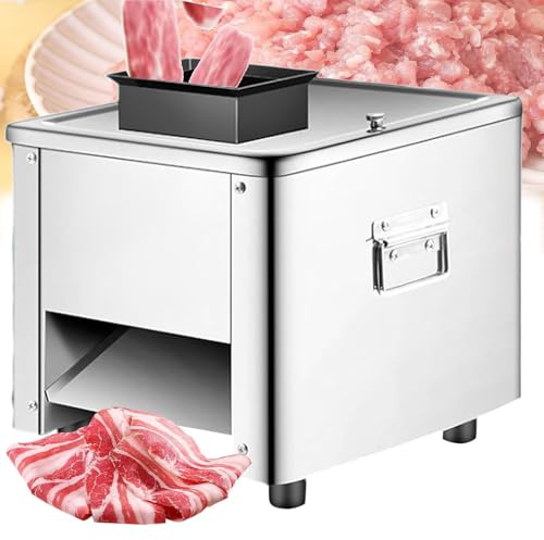 Electric Meat Slicer, 850W Stainless Steel Meat Cutting Machine, All-Purpose Cutter for Chicken, Fish, and Beef, 3.5mm Shredder and Dicer