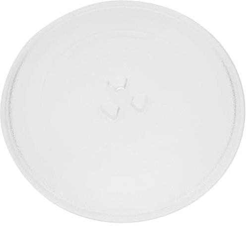 CLISPEED Ersatz Mikrowellen Glasplatte 24,5cm Mikrowellenteller mit Y Förmigem Sockel Kompatibel mit Meisten Mikrowellen und Konvektionsöfen Hitzebeständig und Langlebig für Haushalt und