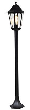 QAZQA Clásico/Antiguo Farol exterior de pie negro 120 cm IP44 - HAVANA Vidrio/Aluminio Alargada Adecuado para LED Max. 1 x 60 Watt