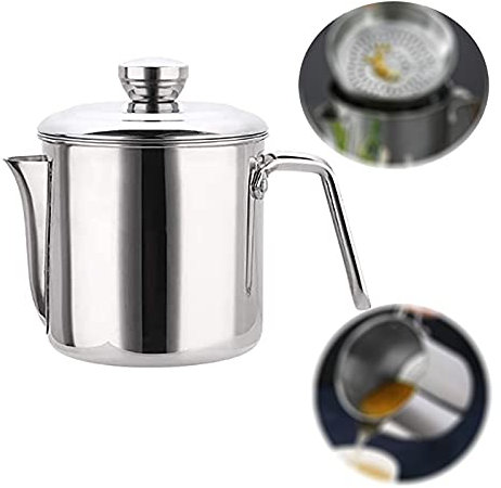 Fetttrennkanne, Öl Suppe Sieb Tasse,Mehrzweck Fett-Trennkanne Mit Deckel & Pinsel, Am Induktionsherd Erhitzt WerdenFür 1.8Liter 1800ML