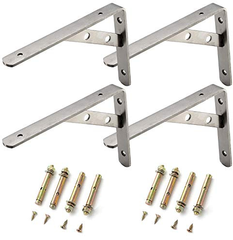 Regalhalter Schwerlastträger Regalstützen Schwerlastwinkel - Multifunktional Metall Regalhalter Blumenregal Regalhalterung für Garten Hausdekoration(300 * 150mm 4 Stück)