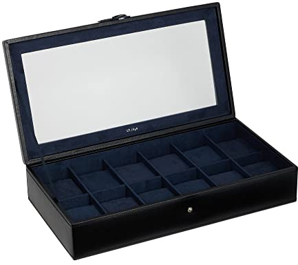 Le Tanneur, boîte à montres, 12 compartiments, en cuir recyclés, doublure velours, homme, fermeture pression, coussins amovibles, couvercle en verre, idée cadeau, organiseur montres