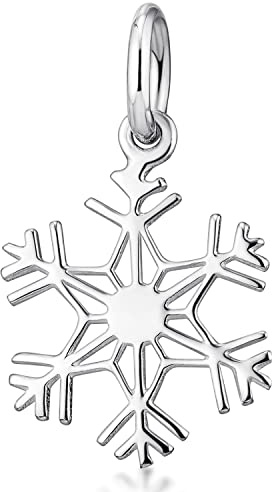Materia Damen Kettenanhänger Silber 925 Winter Schneeflocke KA-283-ohne Kette