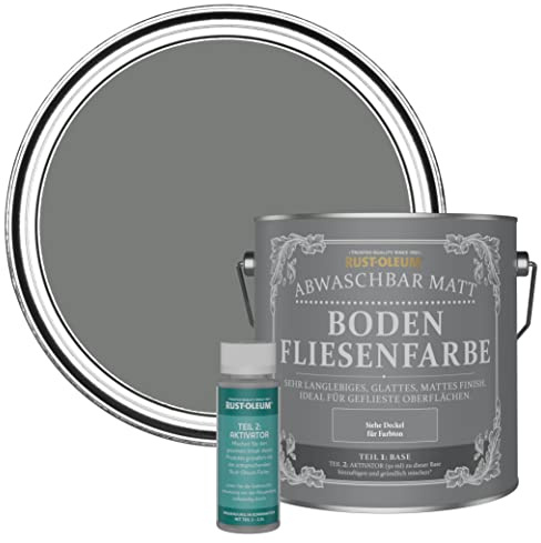 Rust-Oleum Grey Washable Matt Floor Tile Paint - Torch Grey 2.5L