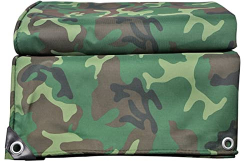 Tarpaulin Camouflage Wasserdicht 4x4m Abdeckplane 450g/m² Strapazierfähige Camo Plane Abdeckfolie für Camping Gartenmöbel 0,45mm Dicke Plane Zelt mit Ösen (Size : 2x5m)